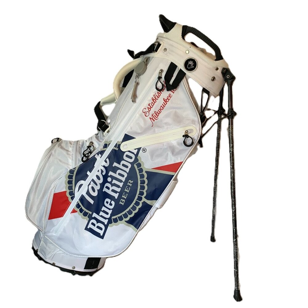 Pabst Blue Ribbon 7-Way Golf Bag with Leg Stand PBR Promotional Contest Prize
